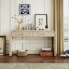 Unique Retro Silhouette Open-Style Console Table with Two Top Drawers for Entryway, Dining Room & Living Room