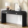 60'' Wooden Entryway Console Table with Premium Burl Veneer, 2 Large Drawers & Metal Handles, 2 Sturdy Legs C Multi-Functional Sofa Table for Living Room, Foyer, Hallway & Office