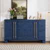 Wooden Sideboard Buffet Cabinet with Adjustable Shelves & Gold Handles, Storage Solution for Kitchen, Dining Room & Living Room