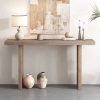 Uniquely Designed Oak Veneer Console Table with Distinctive Side Silhouettes C Suitable for Entryway, Hallway, Living Room, Foyer & Corridor