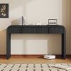 Modern Console Table with 2 Storage Drawers, Fluted Panel Entryway Table with Rounded Edges for Hallway, Living Room & Entryway