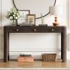Rustic Console Table with Safety Curved Corners, Entryway Sofa Table with 3 Concealed Drawers & Thick Sturdy Legs for Hallway & Living Room
