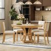 1-142.jpg Retro 5-Piece Dining Set: Extendable Round Table & 4 Upholstered Chairs for Dining Room & Living Roo