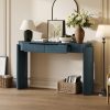 1-145.jpg Entryway Console Table with Natural Wood Grain, Fluted Design, Oval Top & 2 Drawers for Hallway & Living Room