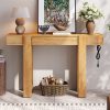 1-146.jpg Rustic Minimalist Wood Console Table with Hidden Drawer & Side Power Outlet, Ideal for Entryways, Living Rooms & Home Offices