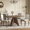 1-170.jpg Vintage Extendable Dining Set for 4-6 with 4 Upholstered Chairs, 42"-58" Distressed Rustic Farmhouse Table for Kitchen & Dining Room