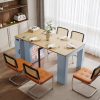 Extendable Dining Table with 3 Removable Leaf Inserts, Mobile Rolling Kitchen Island with Power Outlet & Space-Saving Storage Cabinet for Dining & Living Rooms
