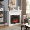 White Electric Fireplace with Mantel Surround, 23" Fireplace Insert, Adjustable Flame & Remote Control