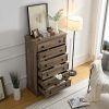 1-220.jpg Modern 6-Drawer Tall Dresser, Bedroom Chest of Drawers & Closet Storage Organizer, Easy-Pull Handles with Textured Borders, Ideal for Living Room & Hallway