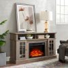 Classic & Modern TV Media Stand with 23" Electric Fireplace Insert, Entertainment Console for TVs Up to 65" with Open & Closed Storage