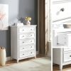 Modern 5-Drawer Dresser & Chest of Drawers, Farmhouse-Style Closet Organizer & Clothes Storage Cabinet for Living Room