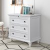 27.6'' Painted Nightstand with Pull-Out Tray & 3 Drawers, Minimalist Bedside Cabinet with Rubber Legs & Metal Handles, Suitable for Bedroom, Sofa Side & Office