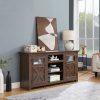 2-Door Modern Farmhouse Cabinet & TV Media Stand, Large Barn-Inspired Home Entertainment Console with Rustic Barn Design