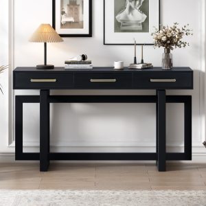 Elegant Console Table with 3 Drawers, Extra-Long Entryway Table Ideal for Entryway, Hallway, Living Room, Foyer and Corridor