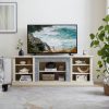 1-259.jpg Large TV Media Entertainment Stand with Faux Stacked Stone Surround, Media Console Table and Spacious Storage Cabinet