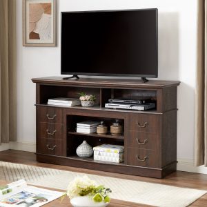 Retro Mid-Century Modern TV Stand with Storage Shelf, Entertainment Center Fits TVs up to 65 Inches, Media TV Console Table for Living Room