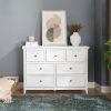 Modern 7-Drawer Dresser Cabinet, Farmhouse Style Chest of Drawers with Storage, Multi-Purpose Clothes Organizer for Living Room and Closet