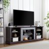 Large Faux Stacked Stone TV Stnad, Desk Storage Rack, Media Console Table with Large Storage Cabinet,Modern TV Media Entertaionment Stand