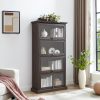 4-Tier Glass Display Cabinet with Flip-Up Glass Doors, Collectors Showcase & Toy Figure Organizer Rack, Bookcase for Living Room