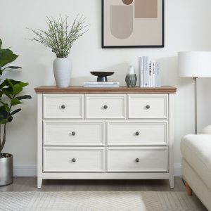 Modern & Farmhouse 7-Drawer Dresser, Chest of Drawers Closet Organizer for Clothes Storage in Living Room