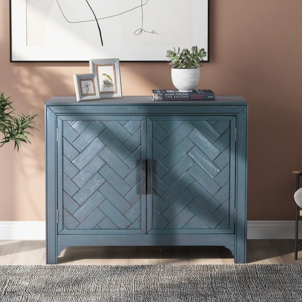 1-33.jpg 40'' Modern Storage Cabinet with Uniquely Designed Doors & 1 Adjustable Shelf, Suitable for Living Room, Study and Multiple Home Spaces