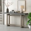 1-34.jpg 59.1'' Painted Entryway Console Table with Pine Veneer, Unique Triple Rectangle Design, Thick Solid Pine Wood Legs, Extra Long Sofa Table for Hallway, Living Room & Kitchen