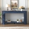 59.8'' Modern Farmhouse Console Table with Oak Veneer, 3 Drawers & Lower Shelf, Semi-Circular Design Wood Sofa Table, Ideal for Living Room, Hallway, Entryway, Foyer & Corridor