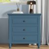 28'' Pine Wood Nightstand with 3 Drawers & Smooth-Glide Rails, Minimalist Bedside Cabinet with Metal Handles & Rubber Feet, Versatile Side Table for Bedroom, Sofa, Couch & Office