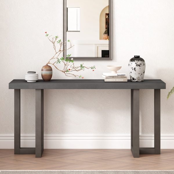 Geometric Design Console Table with Sturdy Solid Pine Wood Legs, Perfect for Entryway, Hallway, Living Room and Bedroom