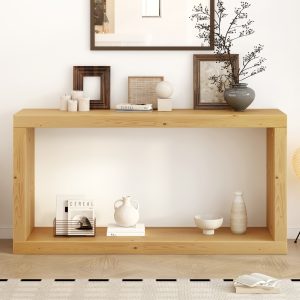 Modern Minimalist Entryway Table with Stylish Square Silhouette, Simple to Assemble, Ideal for Entryways, Hallways and Living Rooms