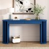 59-Inch Long Console Table with Oak Veneer, Entryway Table with Vertical Ribbed Legs, Minimalist Sofa Table with 2 Drawers for Entryway, Hallway and Living Room