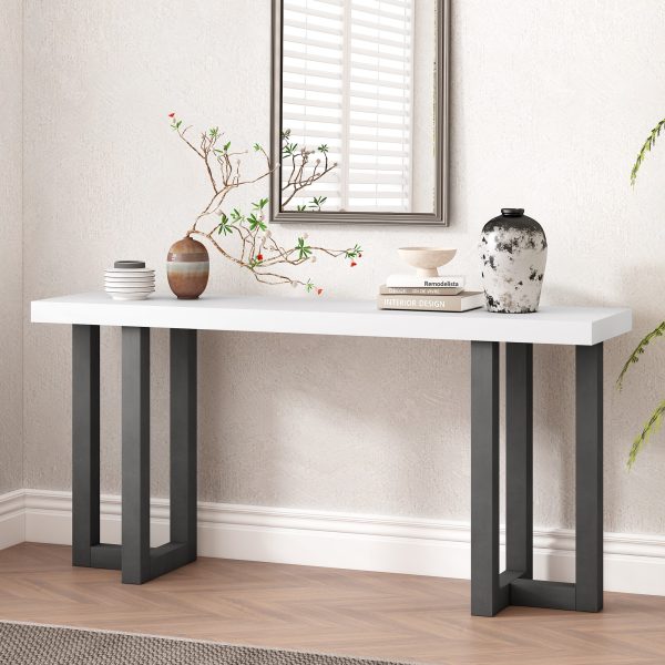 Geometric Design Console Table with Solid Pine Wood Legs, Suitable for Entryway, Hallway, Living Room and Bedroom