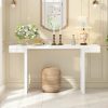 60" Large Console Table with Geometric Clean Lines, Painted Finish & Adjustable Feet C Stylish Entryway Table for Living Room, Entryway and Hallway