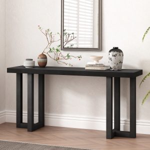 Geometric Console Table with Solid Pine Legs C Ideal for Entryway, Hallway, Living Room and Bedroom