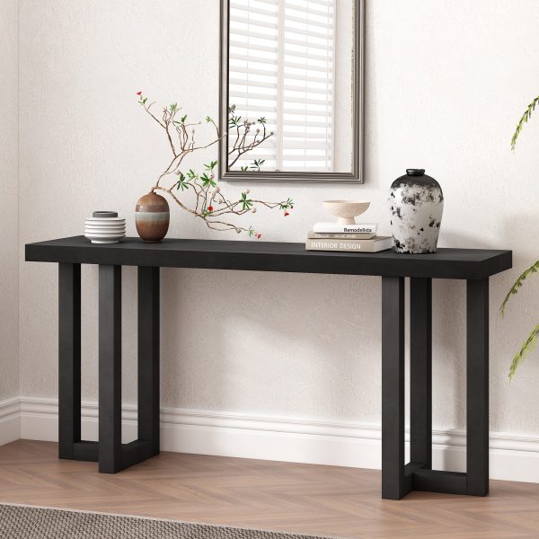 Geometric Console Table with Solid Pine Legs C Ideal for Entryway, Hallway, Living Room and Bedroom