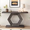 1-84.jpg Modern Entryway Table with Innovative Hollow Hexagonal Legs & Premium Fir Veneer, Elegant Accent Table for Hallway, Entryway and Living Room