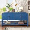 Versatile Console Table with Woven Wood Slats & Solid Wood Veneer, Ideal for Entryway, Hallway, Living Room, Foyer & Corridor