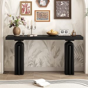 STYLE: Chic, Elegant & Luxurious Acacia Veneer Console Table, Ideal for Entryways, Hallways, Living Rooms, Foyers and Corridors.