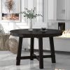 Farmhouse Round Extendable Dining Table with 16-Inch Leaf C Wood Kitchen Dining Table