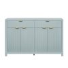 2.jpg Modern 55.1'' Sideboard Buffet Cabinet - 2 Drawers & 4 Doors with Adjustable Shelves, Wave-Pattern Design, Aluminum Handles, Painted MDF, Scandinavian Style Storage for Dining Room & Living Room