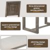 2-107.jpg 6-Piece Retro Dining Table Set for 6, 60" Wooden Kitchen Table with 4 Chairs & Bench, Trestle Base Dining Set for Kitchen & Dining Room