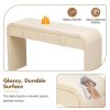 Modern Console Table with 2 Storage Drawers, Fluted Entryway Table with Rounded Silhouette for Hallway & Living Room