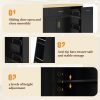 2-121.jpg Multifunctional Kitchen Storage Sideboard with Trash Can Storage, Sliding Door Cabinet & 3-Tier Spice Rack, Versatile Kitchen Island for Kitchen & Dining Room