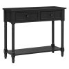 Daisy Series Traditional Console Table with Two Drawers & Bottom Storage Shelf