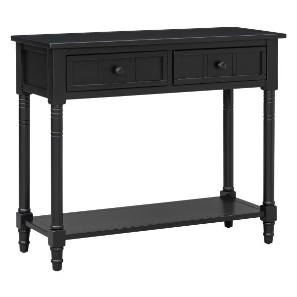 Daisy Series Traditional Console Table with Two Drawers & Bottom Storage Shelf