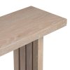 Uniquely Designed Oak Veneer Console Table with Distinctive Side Silhouettes C Suitable for Entryway, Hallway, Living Room, Foyer & Corridor