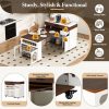 2-130.jpg Extendable Dining Table with Extra-Long Folding Top, Rolling Kitchen Island with Drawers, Power Outlet & Brake Lock, Storage Cabinet for Kitchen & Dining Room