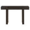 Rustic Minimalist Wooden Console Table with Hidden Drawer & Side Power Outlet, Versatile for Entryways, Living Rooms & Home Offices
