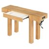 2-146.jpg Rustic Minimalist Wood Console Table with Hidden Drawer & Side Power Outlet, Ideal for Entryways, Living Rooms & Home Offices