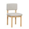 Farmhouse 7-Piece Dining Set for 6, 60" Rectangular Wood Table with Cutout Legs & 6 Upholstered Chairs for Dining Room, Kitchen & Living Room